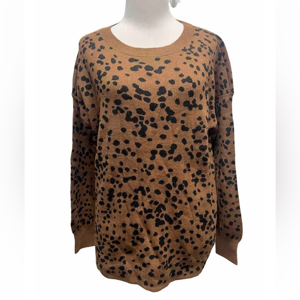 J. Jill Wearever Collection Abstract Leopard Sweater